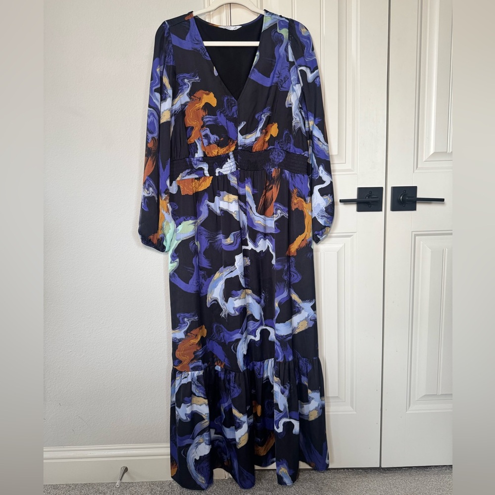 Nine West Long Sleeve Maxi Dress